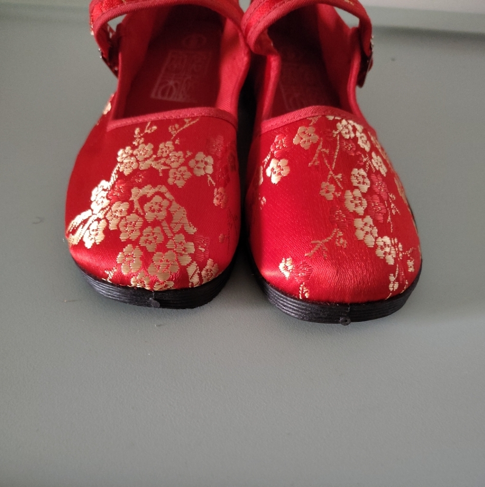 NWOT Chinese Mary Jane Floral Brocade Shoes Size 6 - Picture 5 of 6